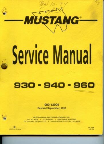 mustang 930 940 960 manual